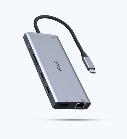 USB C Docking Station Dual Monitor,USB-C Laptop Dockingstation,Triple Display USB C Hub Adapter mit 2 HDMI, Displayport, Ethernet, PD, 5 USB, SD/TF, Audio/Mic für Dell XPS Lenovo