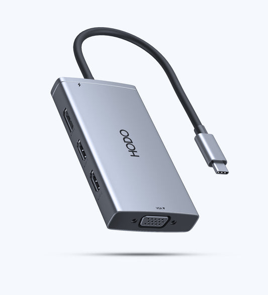 USB C Docking Station Dual Monitor,8 In 1 Laptop Docking Station USB C Hub with 2 HDMI Monitor,DisplayPort,VGA,PD 100W,3USB Ports, Multiport Adapter for Dell, HP, Lenovo,Surface Laptops