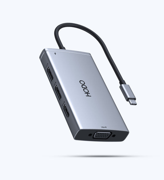 USB C Docking Station Laptop Dual Monitor USB C to USB Adapter Docking Station for Dell,HP,Lenovo,Surface, USB C Hub HDMI Triple Display Multi Monitor Dongle with 4K HDMI,2*DP,VGA,Charging,3*USB 2.0