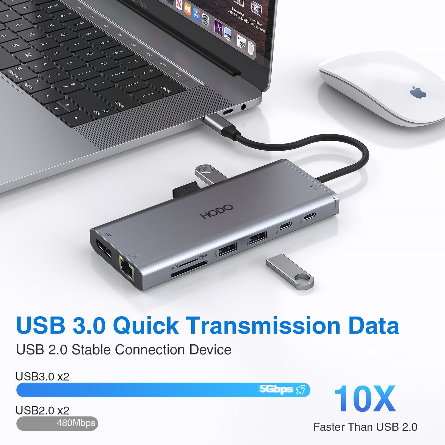 USB C Docking Station Dual Monitor HDMI for Dell HP, USB C Hub HDMI Adapter Docking Station 3 Monitors Thunderbolt 3 to 2 HDMI 4K,DP,Ethernet,6 USB,PD,SD/TF, Audio, Laptop Docking Station for Surface