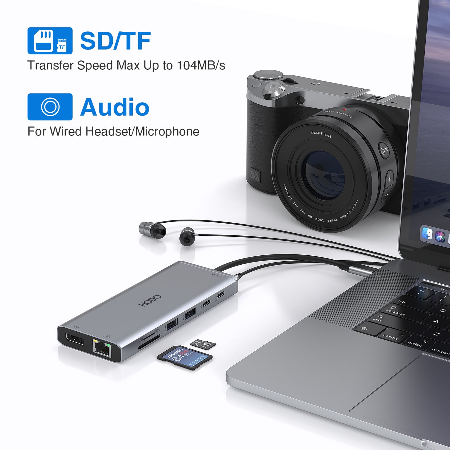 USB C Docking Station Dual Monitor HDMI for Dell HP, USB C Hub HDMI Adapter Docking Station 3 Monitors Thunderbolt 3 to 2 HDMI 4K,DP,Ethernet,6 USB,PD,SD/TF, Audio, Laptop Docking Station for Surface
