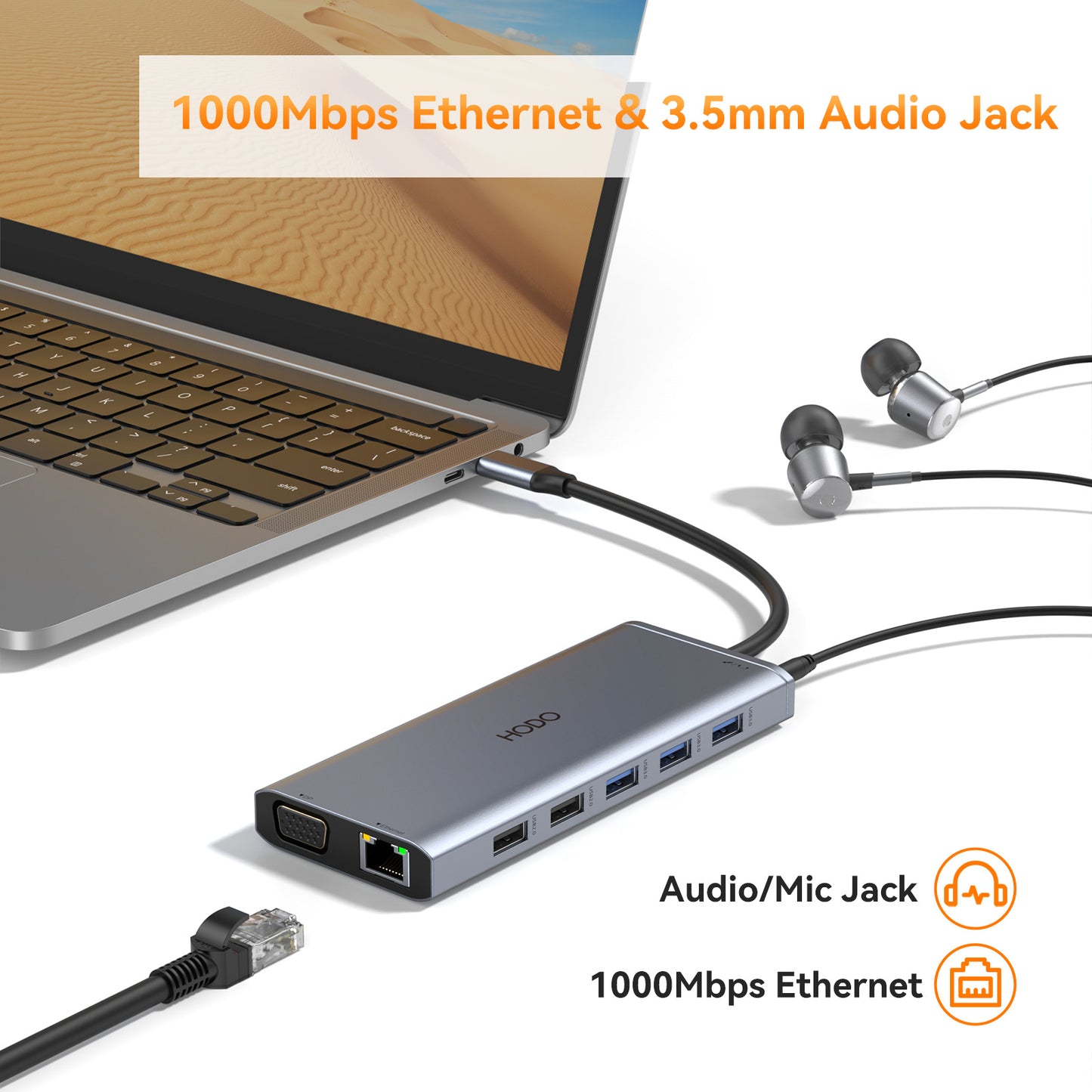 USB C Docking Station Dual Monitor,USB-C Laptop Dockingstation,Triple Display USB C Hub Adapter mit 2 HDMI, Displayport, Ethernet, PD, 5 USB, SD/TF, Audio/Mic für Dell XPS Lenovo