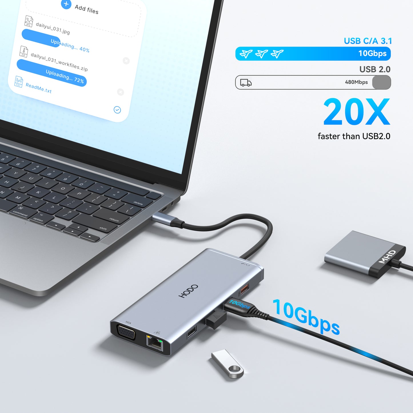 USB C Docking Station Laptop Docking Station Dual Monitor for Dell HP Lenovo Surface Docking Station Dual HDMI Monitors USB C Dongle with 2 HDMI,VGA,10G USB A/C Port,100W PD,USB C Hub for Laptop